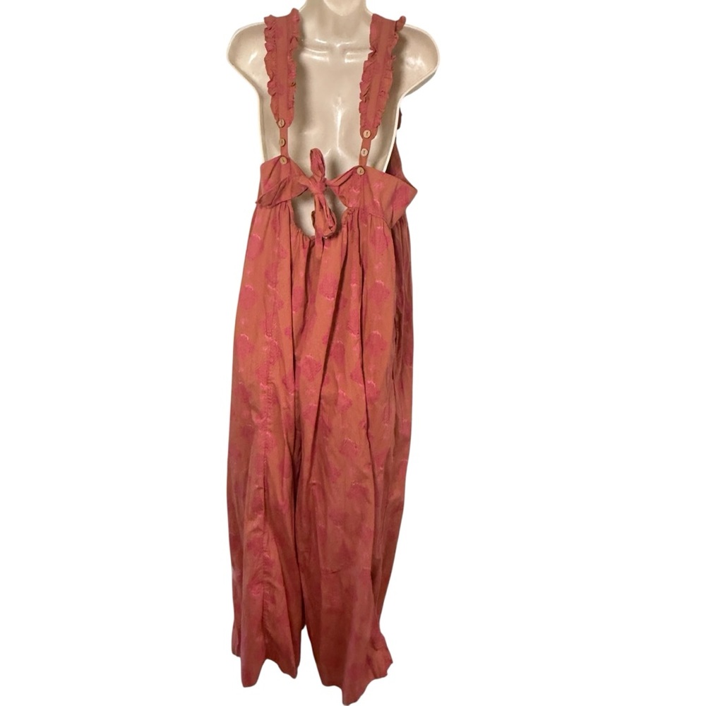 Free People Katya Printed One Piece Jumpsuit Dress Cotton Wide-leg large - Picture 3 of 10